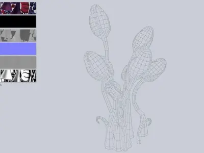 Alien plant Low-poly 3D model