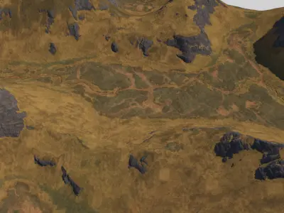 Landscape Mountain Pass Low-poly 3D model