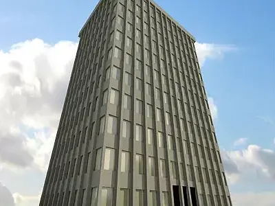 Brown Detailed Building 55 3D model