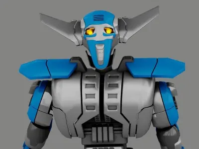 Villain robot rigged - animated character 3D model