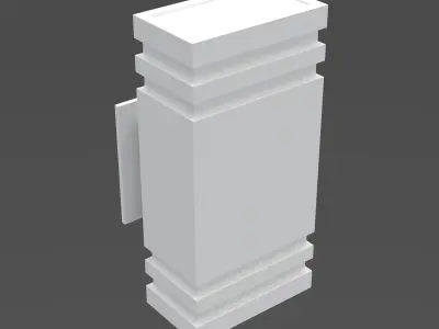 Modern wall light fixture wide 3D model
