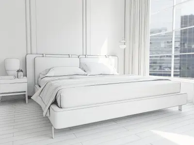 Interior Bedroom design scene 09 3D model