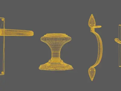 Door Handle 3D Model Set 3D model