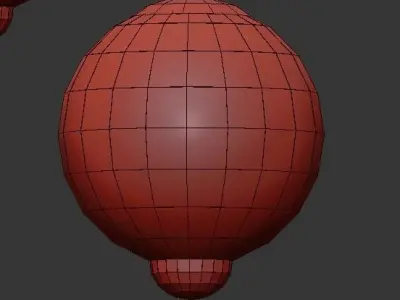 Meltdown three colorful glass balls hanging from ceiling 3D model