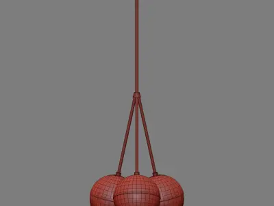 Copper Light Chandelier 3 3D model
