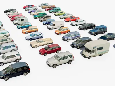  46 Cars Low Poly 