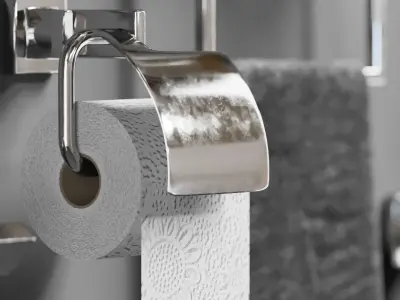  Stainless Steel Hardware Bathroom Low-poly 3D model