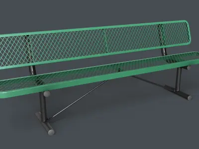 Metal Modern Bench 18 PBR Game Ready Low-poly 3D model