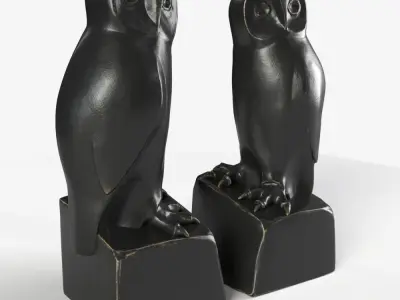 Bookend Owl set of 2 3D model