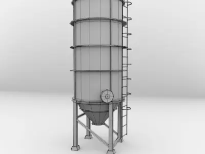Silos industrial silo 3D model