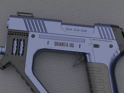 Quanta 05 SciFi Concept Futuristic Handgun Violet Color 3D model
