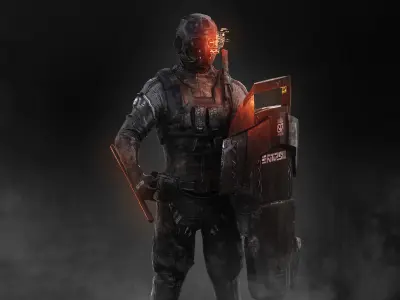 Sci Fi Riot Soldier Low-poly 3D model