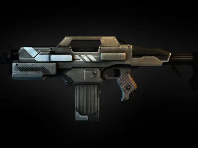 FPS Battle Riffle Low-poly 3D model