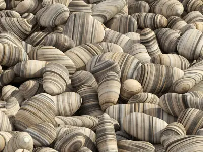 Colored pebble road 3D model