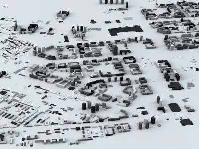 Krasnoyarsk Streets and Buildings 3D model