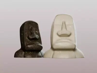 Face Figurines Low-poly 3D model
