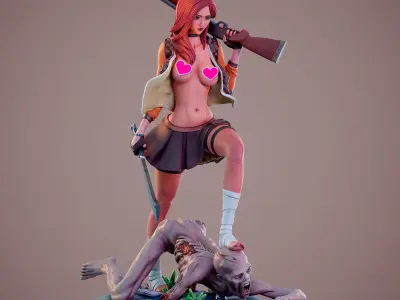 Zombie attack - C - Destruction 3D print model