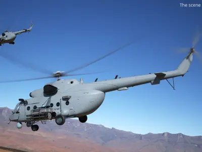 Multirole Combat Helicopter Grey 3D model