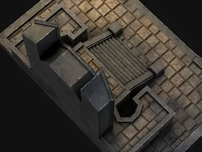 A pedestal with steps 3D model