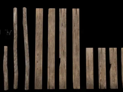 Wooden Planks Low-poly 3D model buy