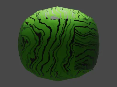 Watermelon with real dimension Free low-poly 3D model