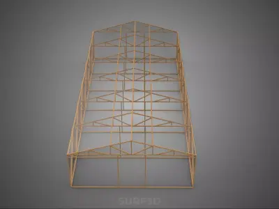 EMPTY ARCHITECTURAL GREENHOUSE HOTHOUSE GLASSHOUSE FARMS GARDEN 3D model