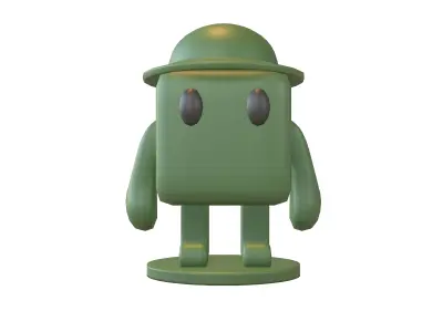 Cube Character 00011 Green Army Ver2 Low-poly 3D model