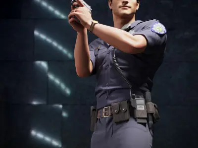  Character Police Officer Man Rigged PBR 