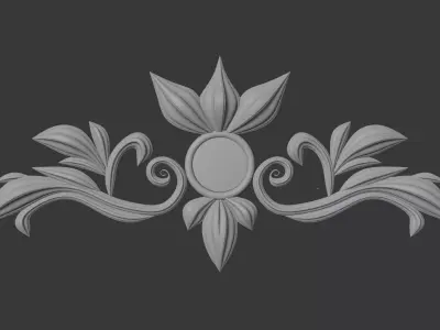 Corner Carved Plaster Molding Decoration 3D model