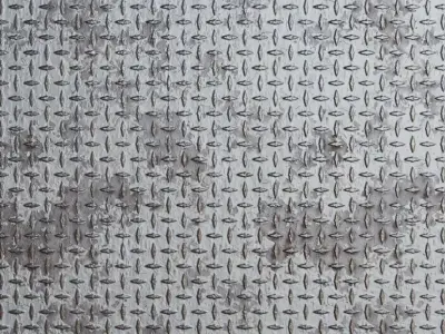 Rusted Pale Diamond Tread Plate Metal PBR Seamless Texture