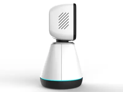 Generic Home Assistant Robot 01 Black and White 3D model