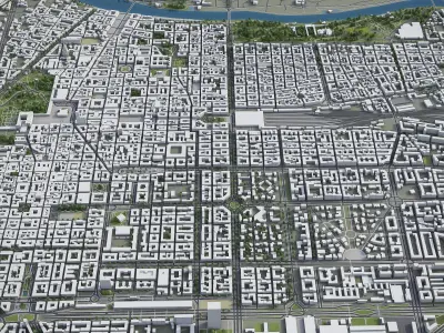 Turin - Torino Low-poly 3D model