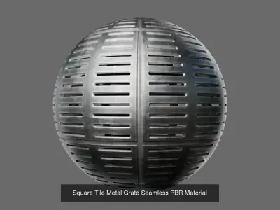 Metallic Grate Seamless PBR Materials Texture