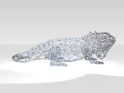 Iguana Wireframe 3D model