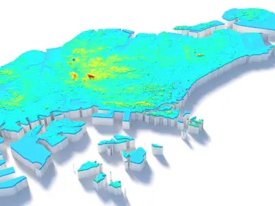 Singapore Terrain Country 3D model