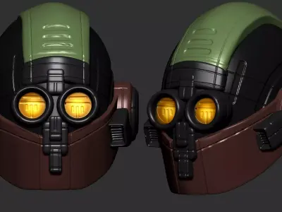 helmet high poly sculpt 3d printable  3D model 3D model