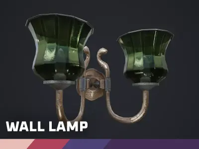 Wall Lamp Low-poly 3D model