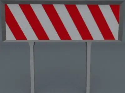Road Block Package Low-poly 3D model