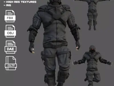 Cyberpunk character Cyber Mobster Runner 3D model