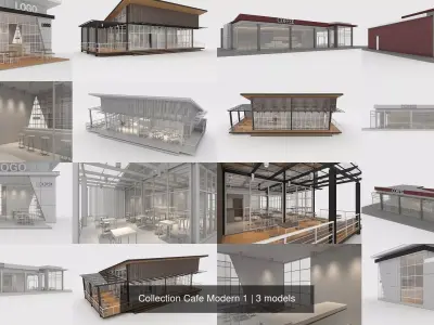 Collection Cafe Modern 1 3D Model Pack