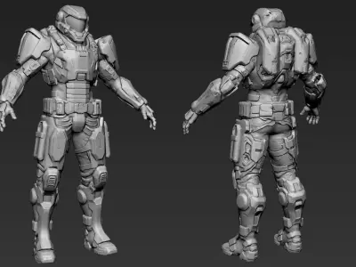 Sci-Fi Military Armour Basemesh 005 3D model