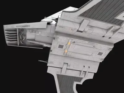 Imperial Shuttle Variant Low-poly 3D model