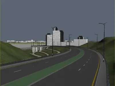 Urban Area 06  Low-poly 3D model