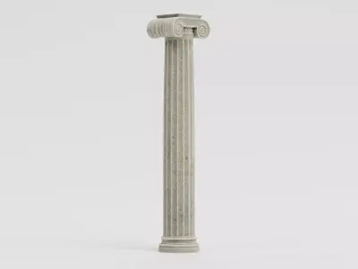 Ionic Column V2 - Old Volute Classical Pillar 3D model