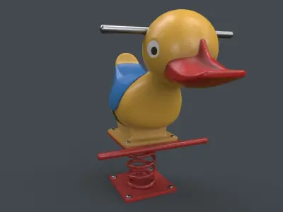 PBR Outdoor Spring Swing Playground Toy A Low-poly 3D model