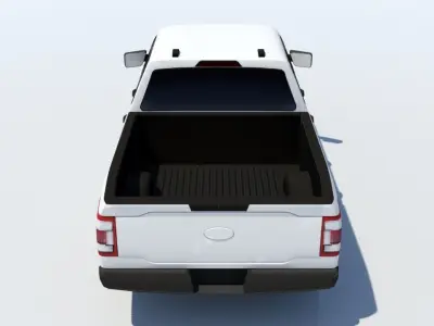 half ton Pickup truck 4 door cab low poly static Low-poly 3D model