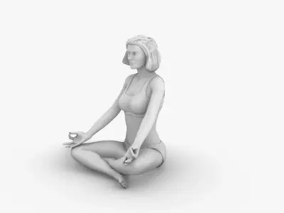Woman meditating 3D print model