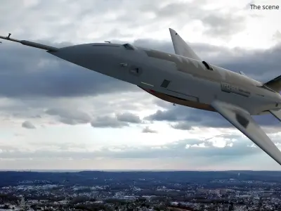  YFQ-44A Tactical UAV with Underwing Payload Gunmetal Grey Rigged for Maya 