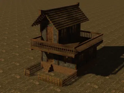 Medieval house seven 16 Low-poly 3D model