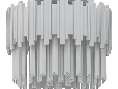 NORAH modern ceiling light fixture with clear crystals 3D model
